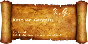 Kettner Gergely névjegykártya
